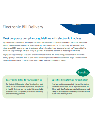 electronic bill delivery format