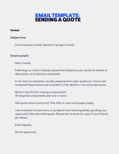 email quote writing format