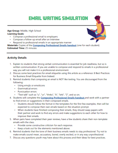 email writing simulation