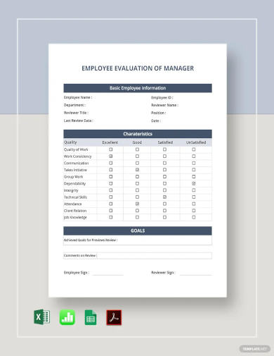 employee evaluation of manager template