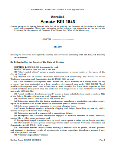 enrolled senate bill
