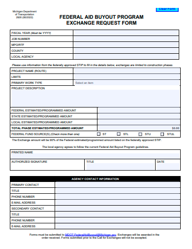 federal aid buyout program exchange request form