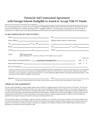 financial aid contractual agreement