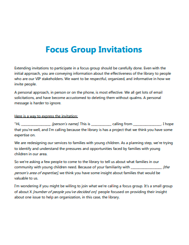focus group invitations