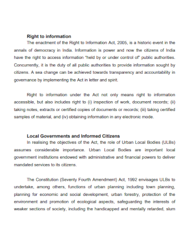 formal right to information act