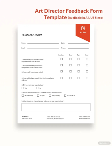 free art director feedback form template