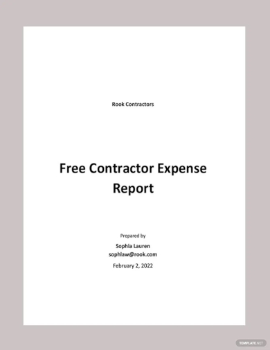 free contractor expense report template