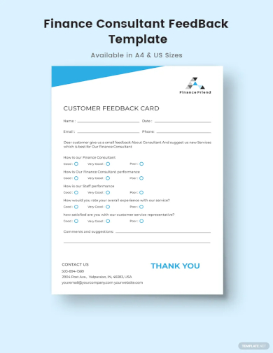 free finance consultant feedback form template