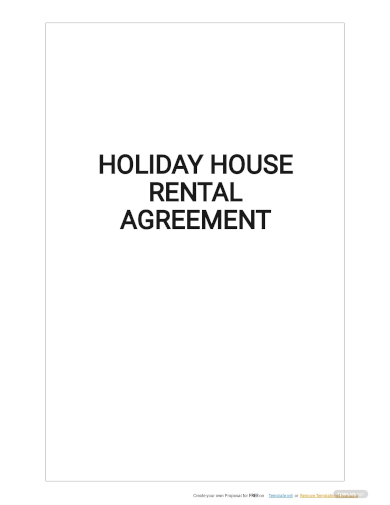 free holiday house rental agreement template