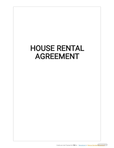 free simple house rental agreement template