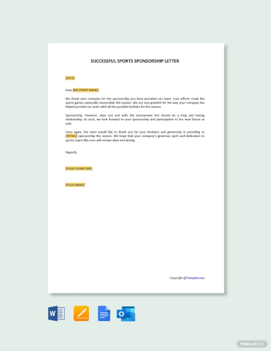 free successful sports sponsorship letter template