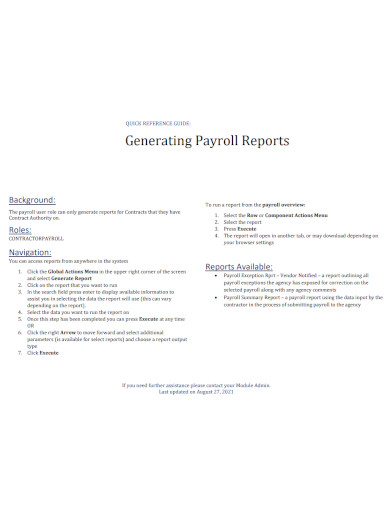 generating payroll reports