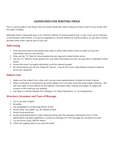 guidelines for writing email