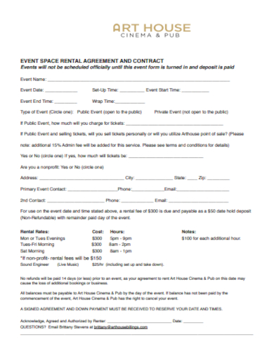 house rental agreement contract