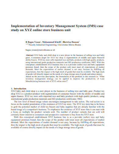 implementation of inventory management
