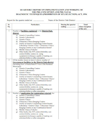 implimentation quarterly report