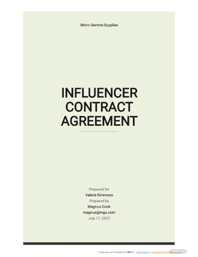 influencer contract agreement template
