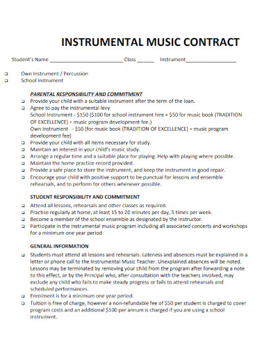 FREE 10+ Music Contract Samples in PDF