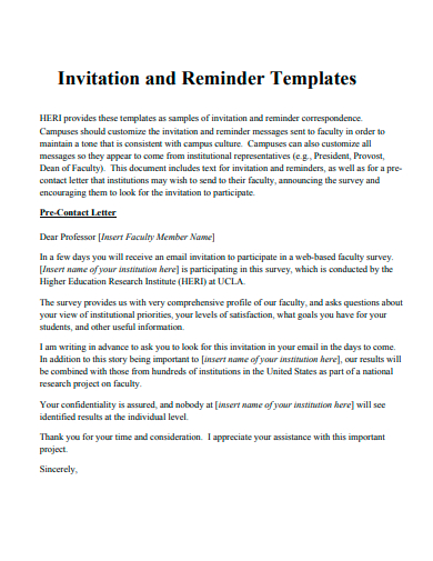 invitation and reminder template