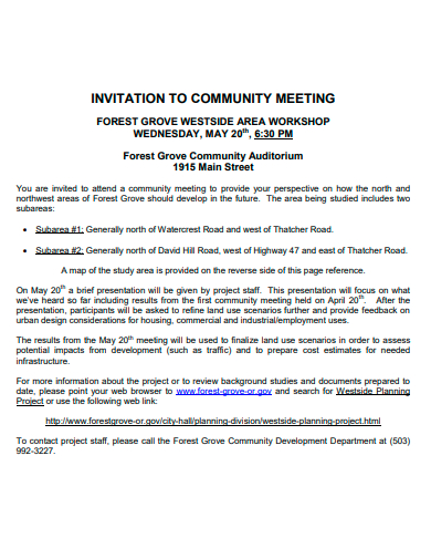 invitation to community meeting
