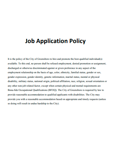 job application policy