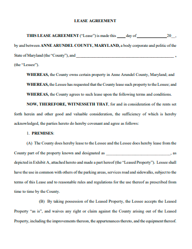 lease agreement format