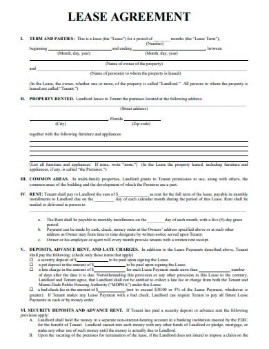 lease agreement template