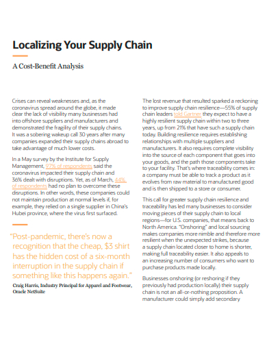 localizing supply chain
