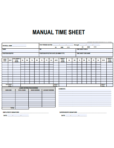 manual time sheet