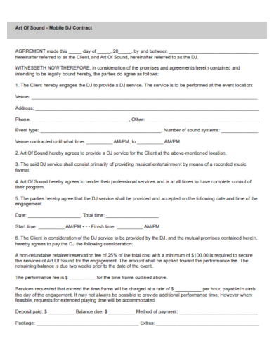 mobile dj contract