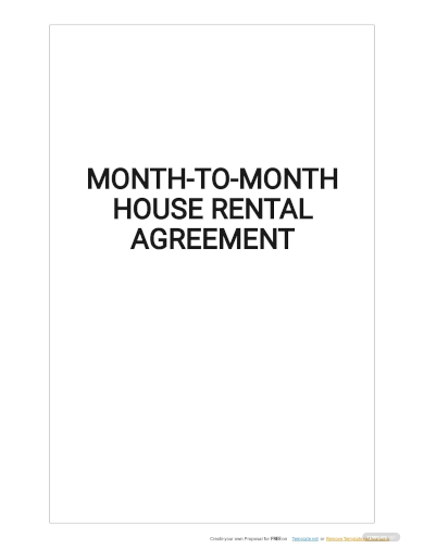 month to month house rental agreement template