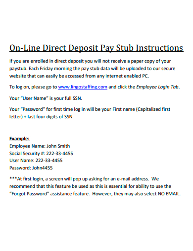 online direct deposit pay stub