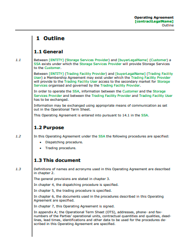 operating agreement outline