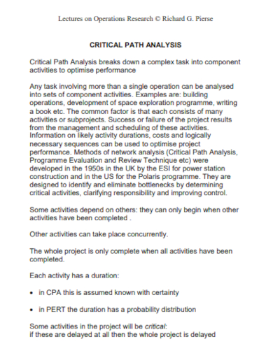 operations research critical path method