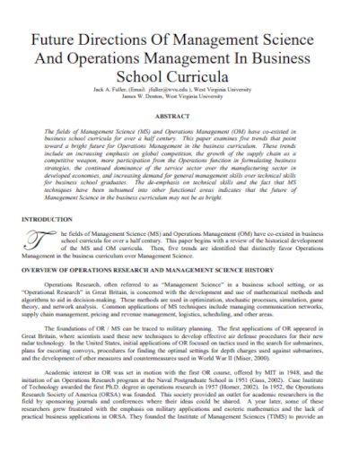 operations research management