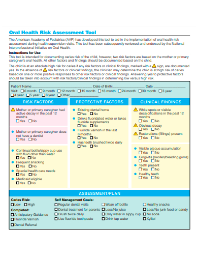 oral health risk assessment tool