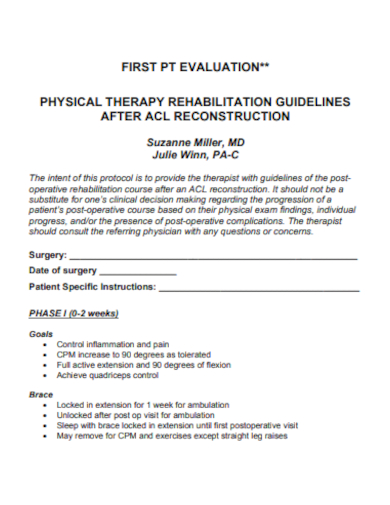 pt rehabilitation evaluation