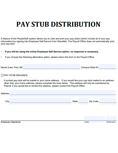 pay stub distribution