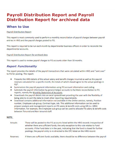 payroll distribution report