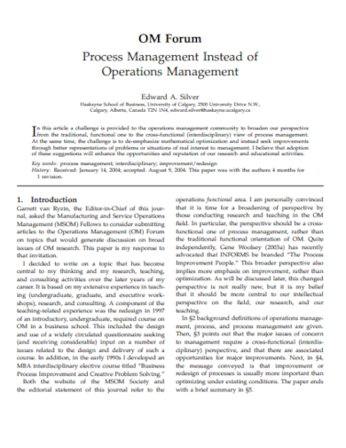 process operations management