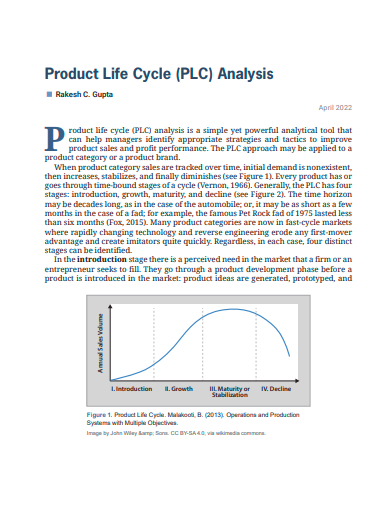 product life cycle analysis