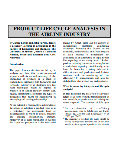product life cycle in airline industry