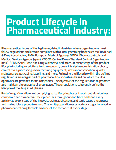 product life cycle in pharmaceutical industry