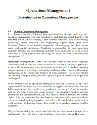 professional operations management