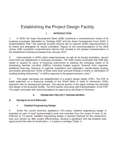 project work design facility