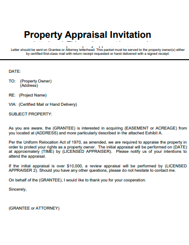 property appraisal invitation
