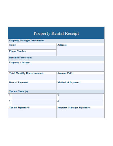 property rental receipt