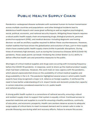 public health supply chain