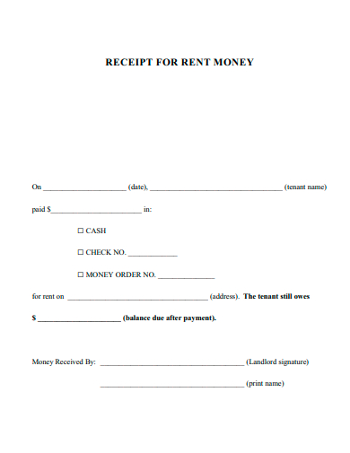 rent money receipt