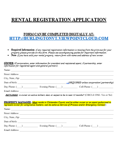 rental registration application